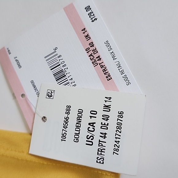 ANNE KLEIN 3/4 SLEEVE YELLOW TOP/ SIZE 10 - Picture 14 of 14